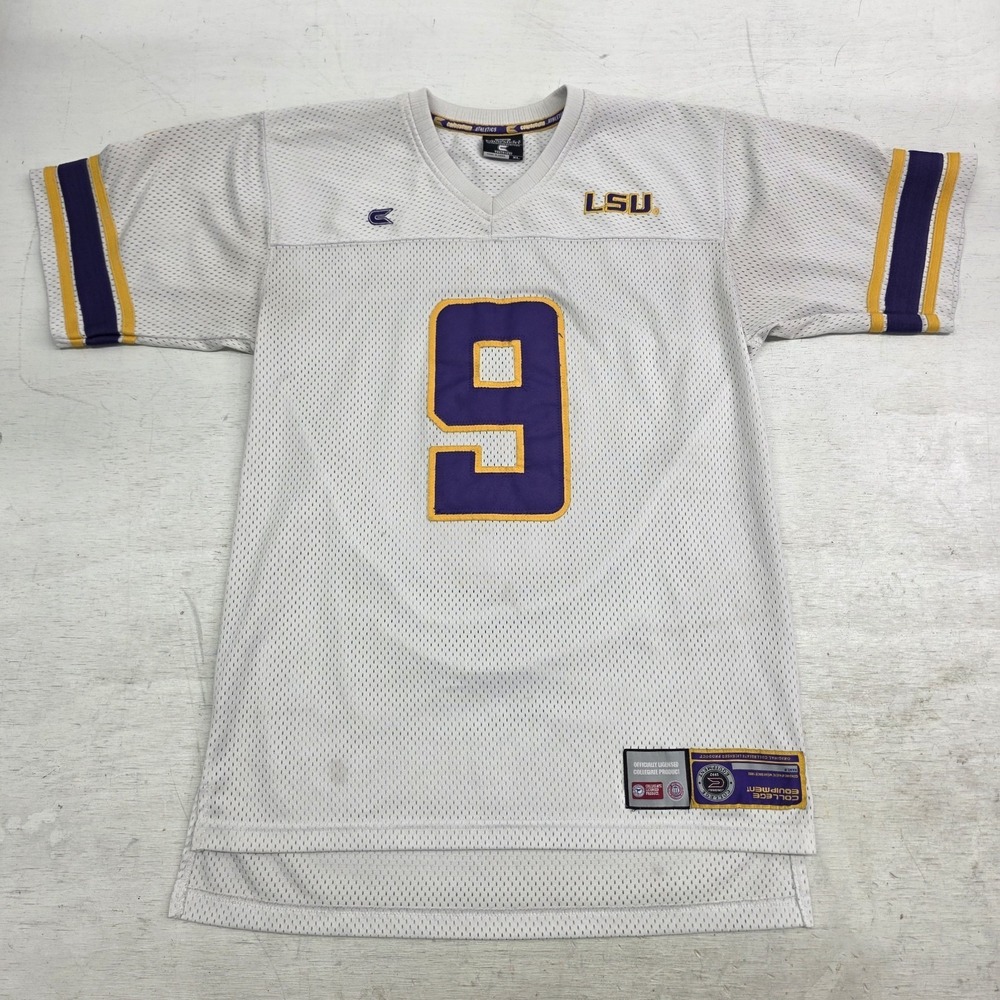 LSU‎ Tigers #9 Stitched Football Jersey Colosseum Athletics White Youth Boys XL